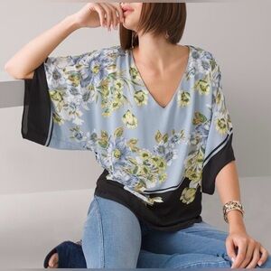 White House Black Market Floral Kimono Blouse